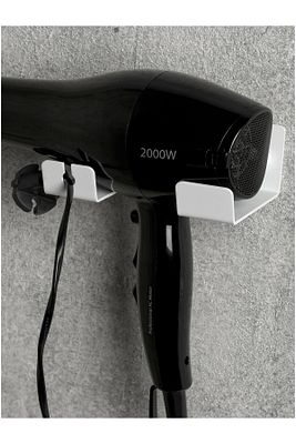Saç Kurutma Makinesi Askısı, Metal, Beyaz ürün fotoğrafı