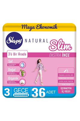 Natural Slim Ekstra Ince Gece 36 Ped ürün fotoğrafı