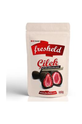 Bitter Çikolata Kaplı Dondurularak Kurutulmuş Çilek 100gr ürün fotoğrafı