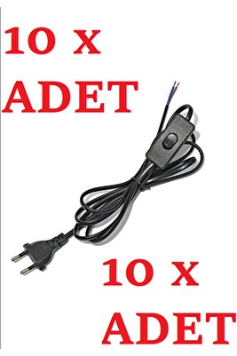 Fişli Kablo 1,5 Metre Abajur Kablosu 10 Adet Siyah 6026 ürün fotoğrafı