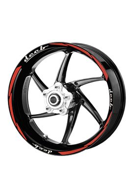 Jant Şeridi Universal Kırmızı Beyaz Racing Yazılı Model X ürün fotoğrafı