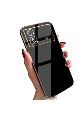 Xiaomi Poco X4 Pro 5g Uyumlu Kılıf Kamera Korumalı Parlak Gold Kenarlı Yumuşak Silikon Kapak ürün fotoğrafı