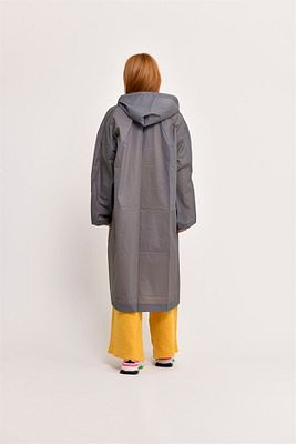 Unisex Kapüşonlu Su Geçirmez Gri Trend Yağmurluk ürün fotoğrafı