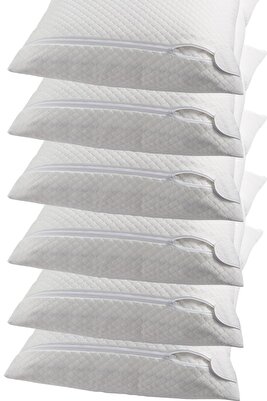 6'lı Kapitoneli Fermuarlı Yastık Alezi | Yastık Koruyucu ürün fotoğrafı