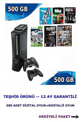 360 Elite 500 Gb Hdd 2 Ad Kol 300 Dijital Oyun Teşhir Ürünü ürün fotoğrafı