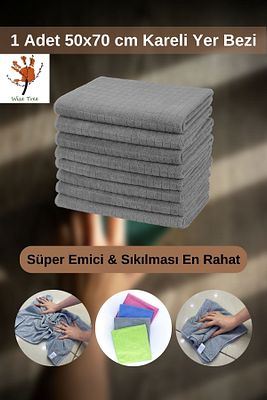 ( 1 Adet ) Sıkılması En Rahat Bez Kareli Büyük Boy Yer Bezi 50*70 Cm Kullanışlı Yer Silme Bezi ürün fotoğrafı