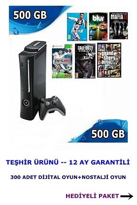360 Elite 500 Gb Hdd 300 Dijital Oyun Teşhir Ürünü Hediyeli ürün fotoğrafı
