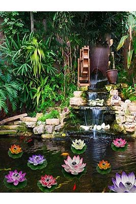 2024 Model Dış Mekan Güneş Enerjili Havuz Gölet Bahçe Süsleme Için Dekoratif Nilüfer Lotus Çiçeği ürün fotoğrafı