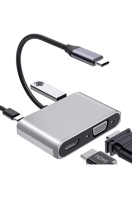 Type-c Hdmi Vga Usb 3.0 Type 4in1 Video Dönüştürücü Veri Aktarım Usb Adaptör Notebook Macbook Uyumlu ürün fotoğrafı