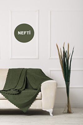 Yeşil Nefti Çift Taraflı Çekyat Koltuk Örtüsü ürün fotoğrafı