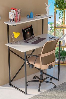 75 Cm Çalışma Masası Raf Kitaplık Çok Amaçlı Ofis Masa Beyaz 45 Cm Modern Beyaz Suntalam 90 Cm 75 X ürün fotoğrafı