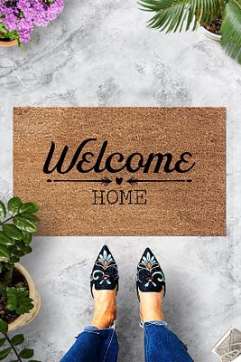 Pienso Home Welcome Home Bej Dekoratif Kapı Önü Paspası ürün fotoğrafı