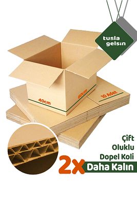 10 Adet 60x40x40 Çift Oluklu Taşıma Taşınma Karton Çeyiz Arşiv Kitap Boş Koli ürün fotoğrafı