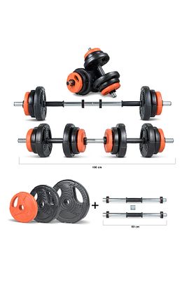 Spor Yıldız Serisi 22 Kg Multifonksiyonel Turuncu Siyah Halter Seti Ve Dambıl Seti ürün fotoğrafı