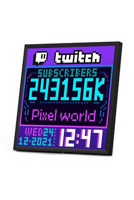Pixoo-64 App Kontrollü Wifi Animasyonlu 64x64 Piksel LED Ekran Resim Çerçevesi-Abone Sayacı ürün fotoğrafı