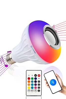 Kumandalı Ampul Şekilli Bluetooth Hoparlör Led Işık ürün fotoğrafı