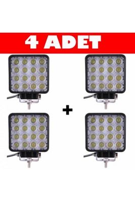 Off Road Sis Farı Sis Lambası 16 Led Kare 4'lü Paket Su Geçirmez ürün fotoğrafı