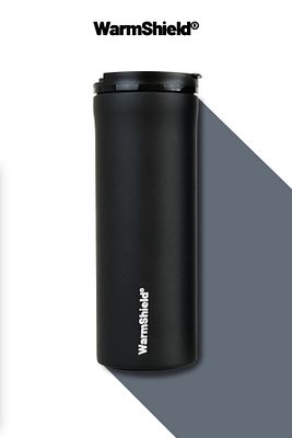 Mat Siyah Çift Katmanlı Paslanmaz Çelik Termos Bardak 400 ml ( Kahve Çay Termosu ) ürün fotoğrafı