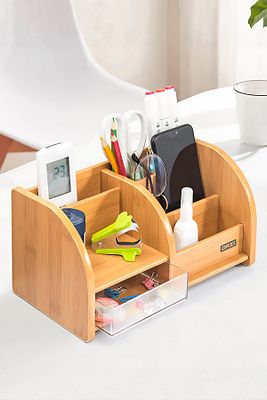 Dx-403 Bambu Desenli Ahşap Kalemlik, Masaüstü Düzenleyici ürün fotoğrafı