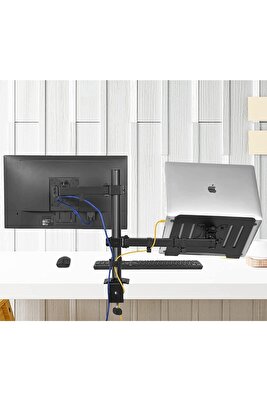 Ef74 Steel Design 2-8 Kg Çift Kol Asansörlü 13"-30" Monitör&amp;10-17" Laptop Standı ürün fotoğrafı