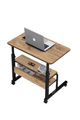 Yükseklik Ayarlı Ve Çift Raflı Laptop Sehpası Ve Çalışma Masası - Atlantik Çam (tekerli) 70 X 40 Cm ürün fotoğrafı