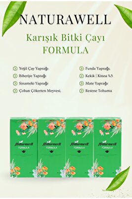 Yeşil Çaylı Kinoa Karışık Bitki Çayı 20 Süzen Poşet 4 Kutu ürün fotoğrafı