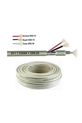 Kamera Kablosu 50 Metre 2+1 (2x0,22mm) Cctv Kamera Güvenlik Kablosu ürün fotoğrafı