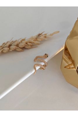 Gold Yılan Earcuff ( Kıkırdak Küpe ) ürün fotoğrafı