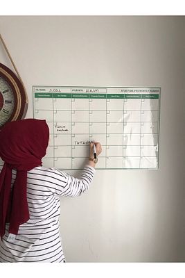 Aylık Planlayıcı Takvim Statik Akıllı Kağıt Yazı Tahtası Duvara Cama Tahtaya Uygulanır 85x56 Cm ürün fotoğrafı