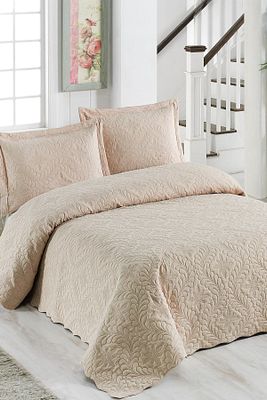 Ivy Cappuccino Çift Kişilik Microfiber Kapitone Yatak Örtüsü ürün fotoğrafı