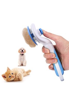 Evcil Hayvan Tüy Tarama Tarağı Otomatik Temizlenen Tuşlu Pet Fırçası Kedi Köpek Tüy Toplayıcı ürün fotoğrafı