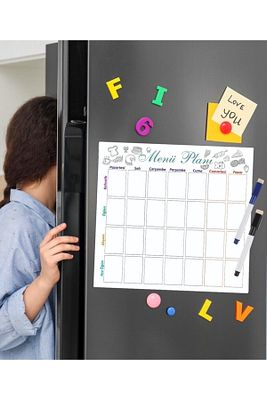 Hafalık Menü Magnet Planlayıcı , Katlanabilir Silinebilir Mıknatıslı Yazı Panosu + 2 Kalem ürün fotoğrafı
