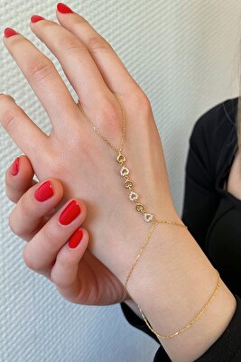 18k Altın Kaplamalı 925 Ayar Gümüş Kalp Dizisi Şahmeran - 45099602 ürün fotoğrafı