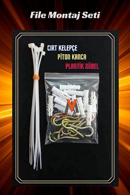 Balkon Filesi Montaj Seti Aparatı Piton Vida Kanca Dübel Ve Plastik Kelepçe ürün fotoğrafı