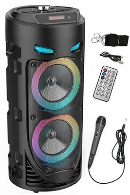 2 Yıl Bluetooth Parti Hoparlör 1175 Karaoke Mikrofonlu Uzaktan Kumandalı Ses Sistemi Yok Siyah İtha ürün fotoğrafı
