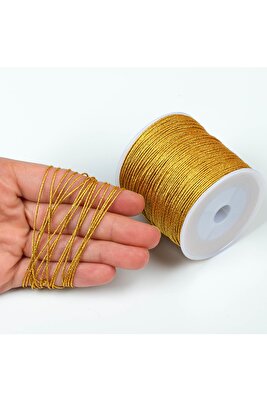 10 Metre - 0.80 Mm Simli Paraşüt Ipi, Bileklik Ipi, Takı Ipi, Örgü Ip, Altın Renk. 1. Kalite ürün fotoğrafı