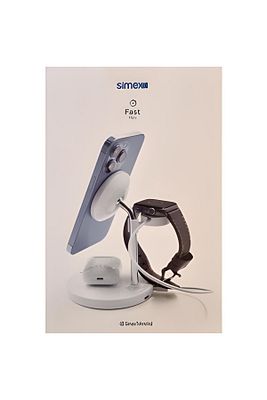 Apple-samsung-xiaomi-huawei 3 Ü 1 Arada Wireless Dock Sarj Cihazi Airpods-watch Sps-05 Beyaz ürün fotoğrafı