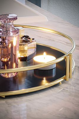 Servis Sunum Tepsisi Ikramlık Gold Büyük Lüks Organizer Sofra Mutfak Söz Nişan Tepsisi ürün fotoğrafı