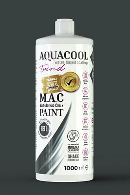 M.a.c Su Bazlı Akrilik Boya 881 Antrasit Gri 1000 ml ürün fotoğrafı