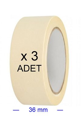 3 Adet Kağıt Bant 36mm Maskeleme Bandı Boya Bandı ürün fotoğrafı