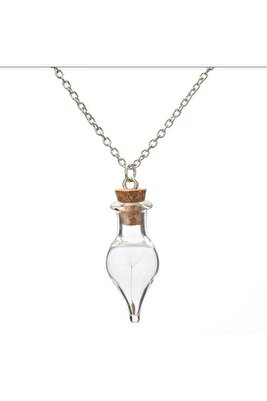 Karahindiba Fanus Şeffaf Şişe Cam Ampül Kolye ürün fotoğrafı