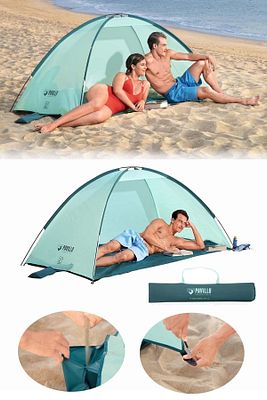 Plaj Güneşliği Plaj Çadırı Tente Gölgelik Çantalı 120x200cm Hb021-1 ürün fotoğrafı