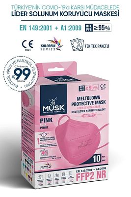 FFP2 MASKE  PEMBE 10 ADET ürün fotoğrafı