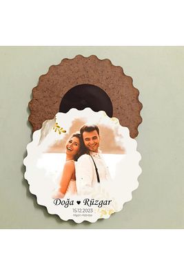 Kişiye Özel Fotoğraf Baskılı Nikah, Söz, Nişan, Düğün Hatıra Magnet - 25 Adet ürün fotoğrafı