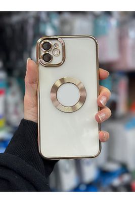 Iphone 11 Uyumlu Delikli Gold (KÖŞELİ 12 GÖRÜNÜMLÜ)(KAMERASI CAM LENSLİ) Lazer Kılıf ürün fotoğrafı