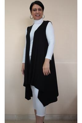 Salaş Siyah Penye Viskon Yelek ürün fotoğrafı