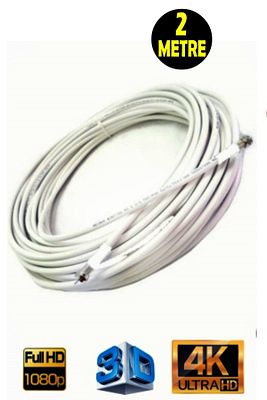 2 metre 64 Tel Rg6/u4 Full Hd 3d 4k Anten Tv Çanak Uydu Lnb Kablosu ürün fotoğrafı