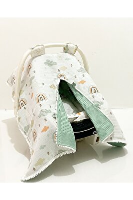 %100 Pamuk Çok Amaçlı Çift Katlı Müslin Puset Örtüsü &amp;amp; Minderi ürün fotoğrafı