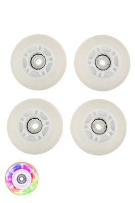 Pu Silikon Teker Set 4'lü 70 Mm Abec-7 Rulmanlı Işıklı Yedek Paten Tekerleği ürün fotoğrafı