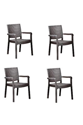 Kahverengi Koltuk 4'lü Set ürün fotoğrafı